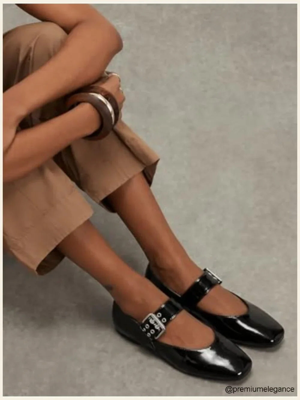 Square Toe Adjustable Strap Mary Jane Flats with Memory Foam Insole